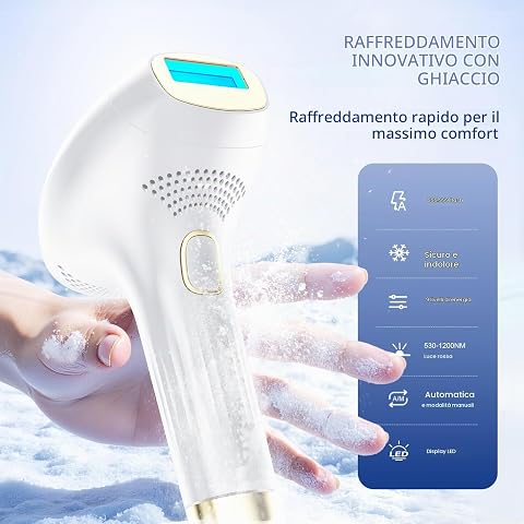 Epilatore Luce Pulsata, IPL 3 IN 1 21J Indolore Epilatore Laser, Bianco