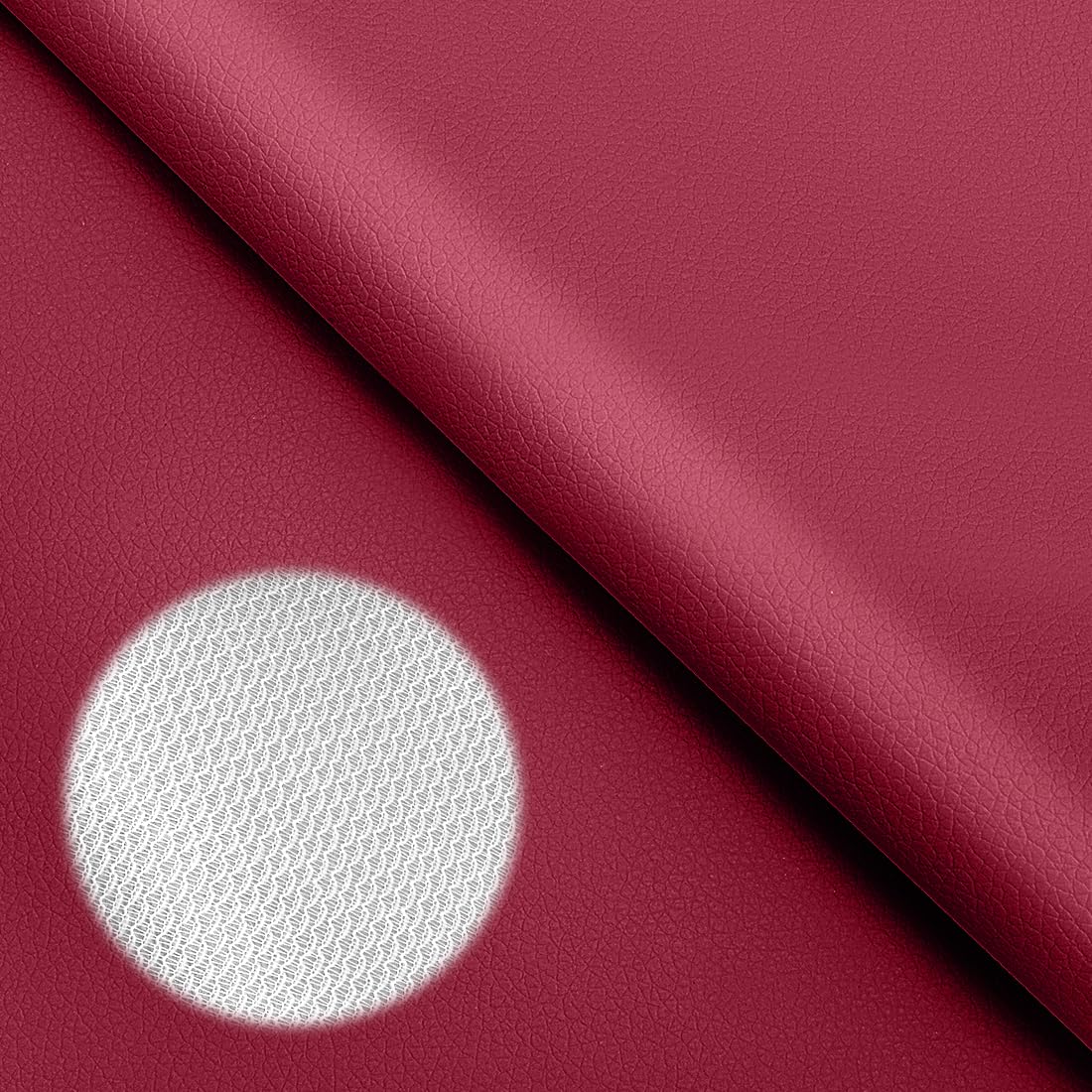 LOMUG Kunstleder-Stoff Burgunderrot 200 x 140 cm Kunstleder Meterware, Lederimitat Texturiert Lederstoff Meterware Wasserdicht Nähen Reparatur Polsterstoff Bezugsstoff Lederoptik für Auto Sofa Basteln