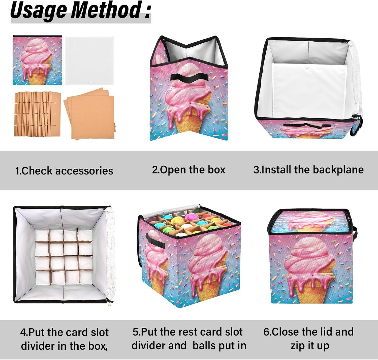 Ice Cream Pink Christmas Ornament Storage Box Fit 64 Holiday Ornaments Storage Container with Dividers 4 Trays for Xmas Decorations Accessories