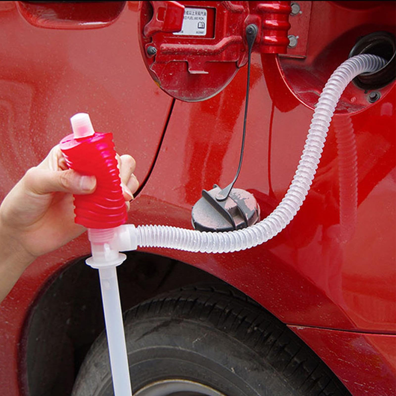 Manual Pump Siphon Transfer Portable Car,Universal Pump, for Petrol Solvent Aqueduct Liquid Fuel Gas Gasoline Diesel with 2M Hose