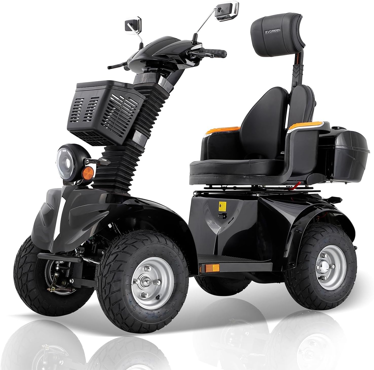Skuter elektryczny, motorower elektryczny, trwały, 4 koła, 3 prędkości, medyczny elektryczny wózek inwalidzki dla osób starszych i dorosłych, 800 W na każdym terenie, regulowany zagłówek