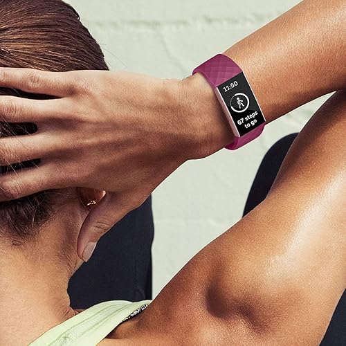 Miniatura 6 de Paquete de 3 bandas de silicona para Fitbit Charge 4, Fitbit Charge 3 y Charge 3 SE, pulseras de repuesto para mujeres y hombres pequeños y grandes