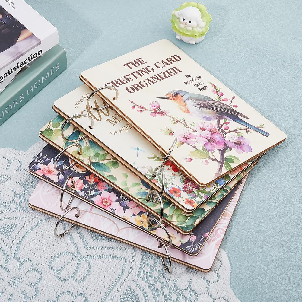 SUPERDANT Wonderful Memories Greeting Card Organizer Birthday Gift Card Holder Flowers Cards Keeper Storage Keepsake Book Binder Post Cards Photo Album Holder Wedding Planner Journal Keepsake Gifts