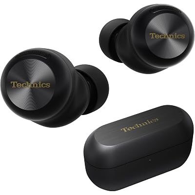 Technics Reference Class Hi-Fi Wireless Ear Buds, Dolby Atmos with Head Tracking, Adaptive Noise Cancelling, 3 Device Multipoint, 10-Hr Battery, Wireless Charging, Improved Fit, EAH-AZ100-K(Black)