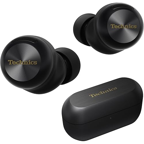 Technics Reference Class Hi-Fi Wireless Earbuds, Dolby Atmos, Head Tracking, Adaptive Noise Cancelling, 3 Device Multipoint, 10-hr Battery, Wireless Charging, in Ear Headphones - EAH-AZ100-K (Black)