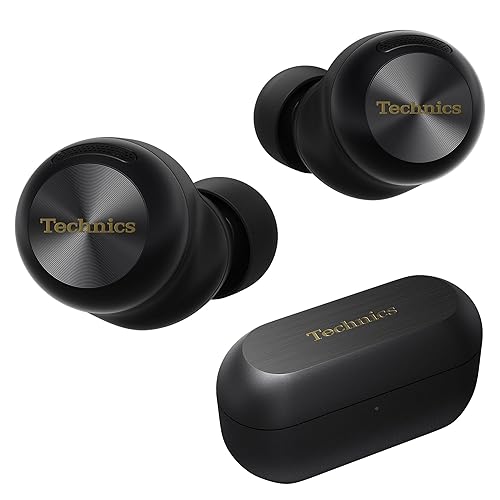 Technics Reference Class Hi-Fi Wireless Earbuds, Dolby Atmos, Head Tracking, Adaptive Noise Cancelling, 3 Device Multipoint, 10-hr Battery, Wireless Charging, in Ear Headphones - EAH-AZ100-K (Black)