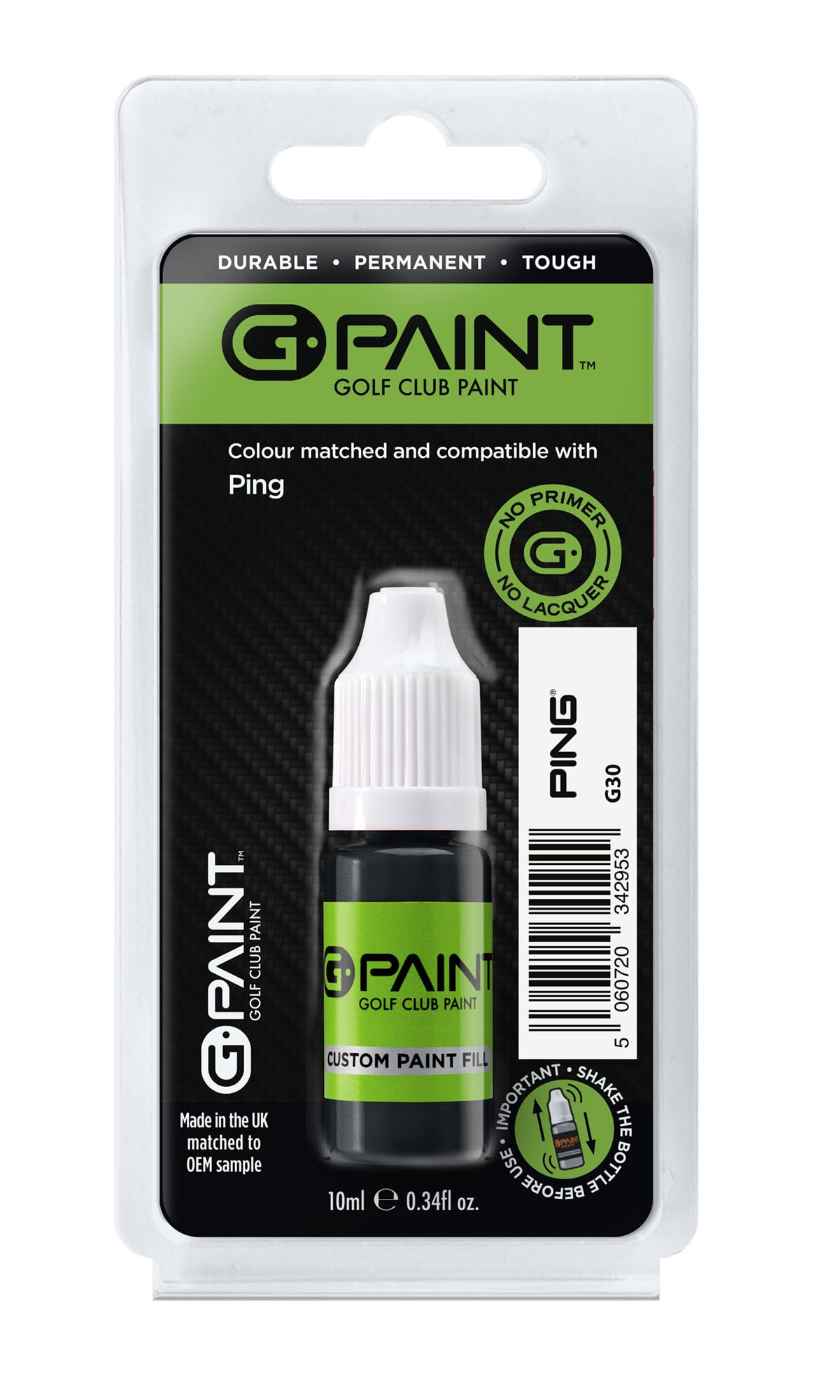 GPaint - Ping G30 Black - Golf Club Touch Up Paint - 10ml - No Primer or Clearcoat Required
