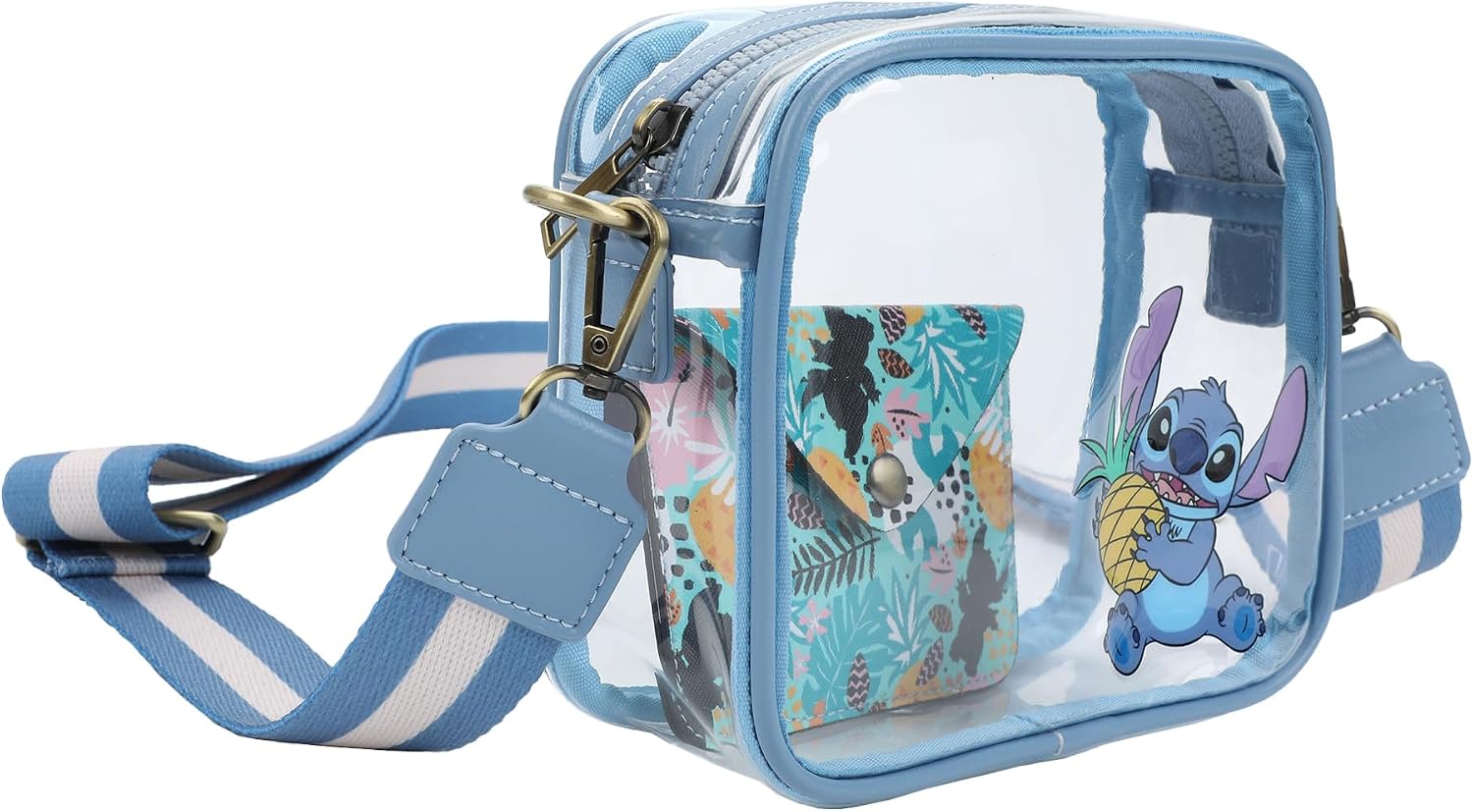 Bioworld Lilo and Stitch Clear Stadium Crossbody with Envelope Shaped Wallet