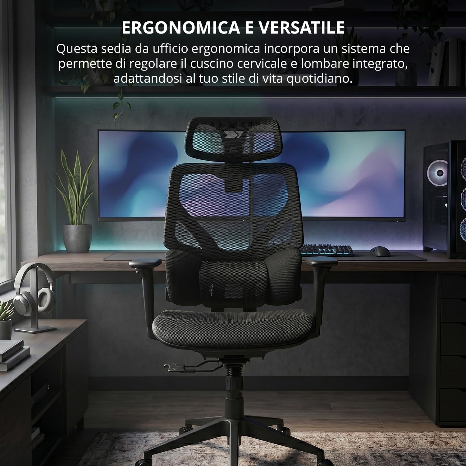 DRIFT GAMING DRAIR400 - Sedia da gioco professionale, rete di alta qualità e polimeri rinforzati, braccioli imbottiti regolabili 4D, pistone classe 4, girevole, inclinabile, regolabile, nero.