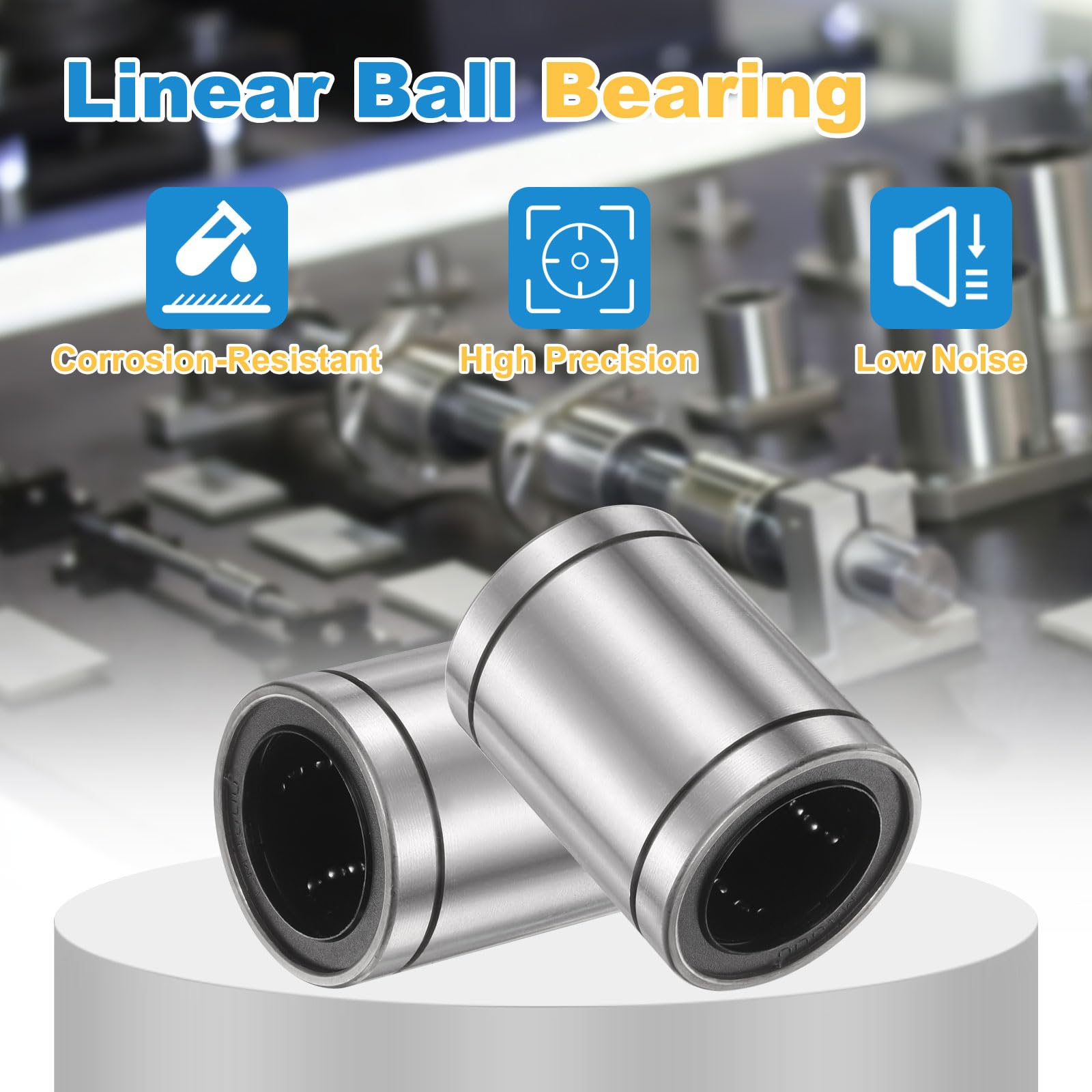 QUARKZMAN 2 Stück LM40UU Linearkugellager 40mm Bohrungsdurchmesser 60mm Außendurchmesser 80mm Länge Doppelseitige Gummidichtung Linearbewegungslager
