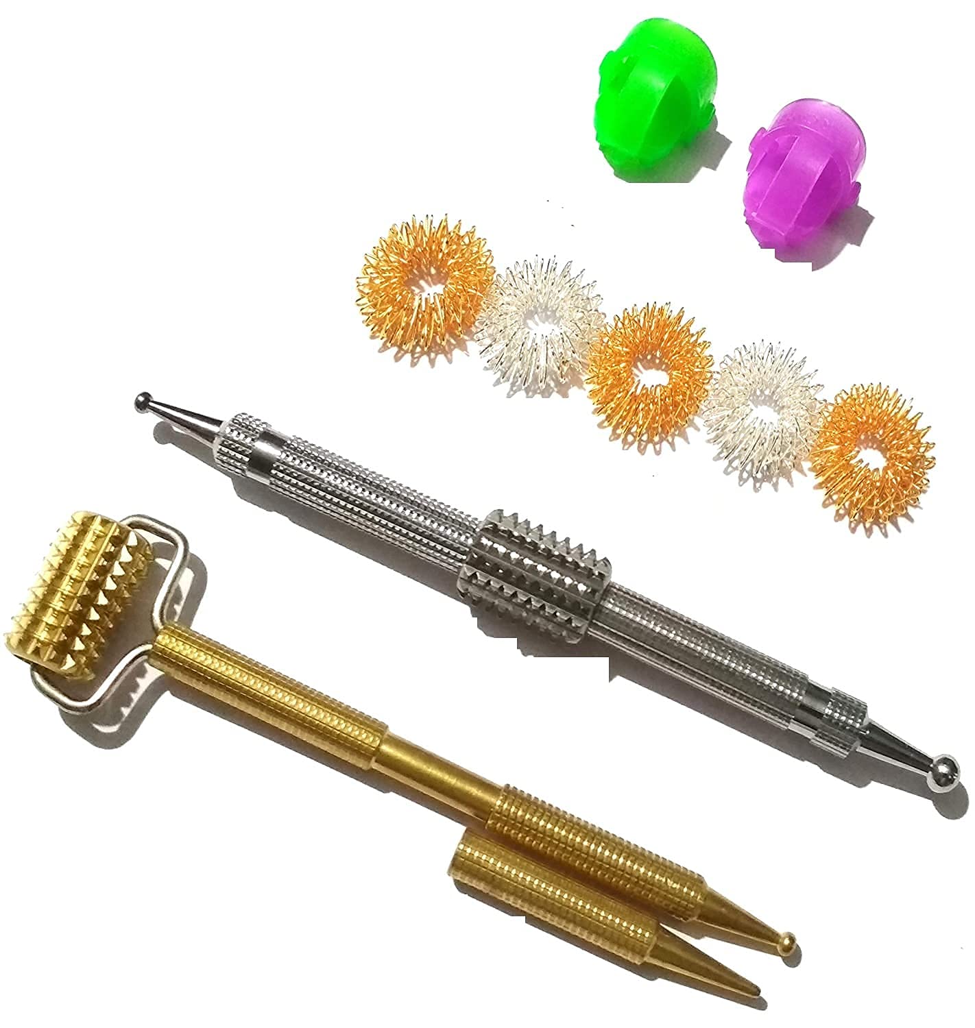 AcuPoints Acupressure Prob Jimmy Metal 3 in1 Brass Sujok Roller 2in1 Sujok Finger Massager Ring5 Pcs Thumb Pressure 2 Combo (B0B3MK8X6J) Amazon Price History, Amazon Price Tracker