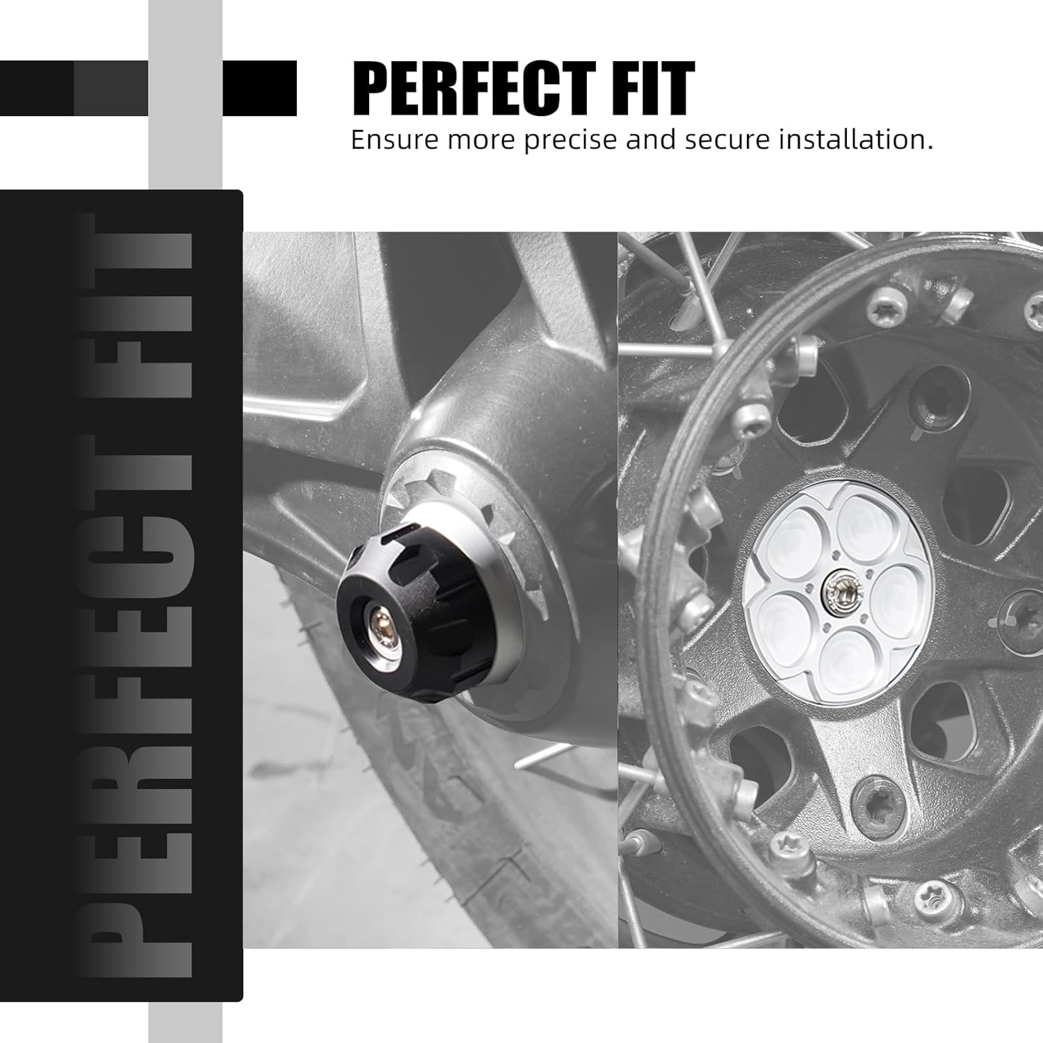 NICECNC Sliver Rear Axle Fork Wheel Protection Crash Compatible with BMW R1250GS 2019-2023 BMW R1250GS Adventure 2019-2024 See Fitment