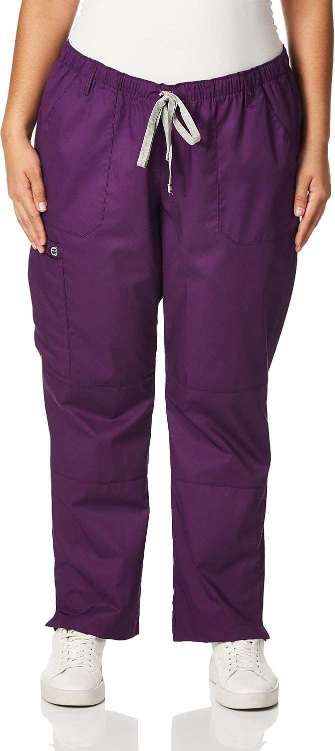 Pantaloni Cargo WonderWink Wonderwork Donna - Gamba Dritta, Vita Elastica, Taglio Petite (Lunghezza Gamba 78,7 Cm)
