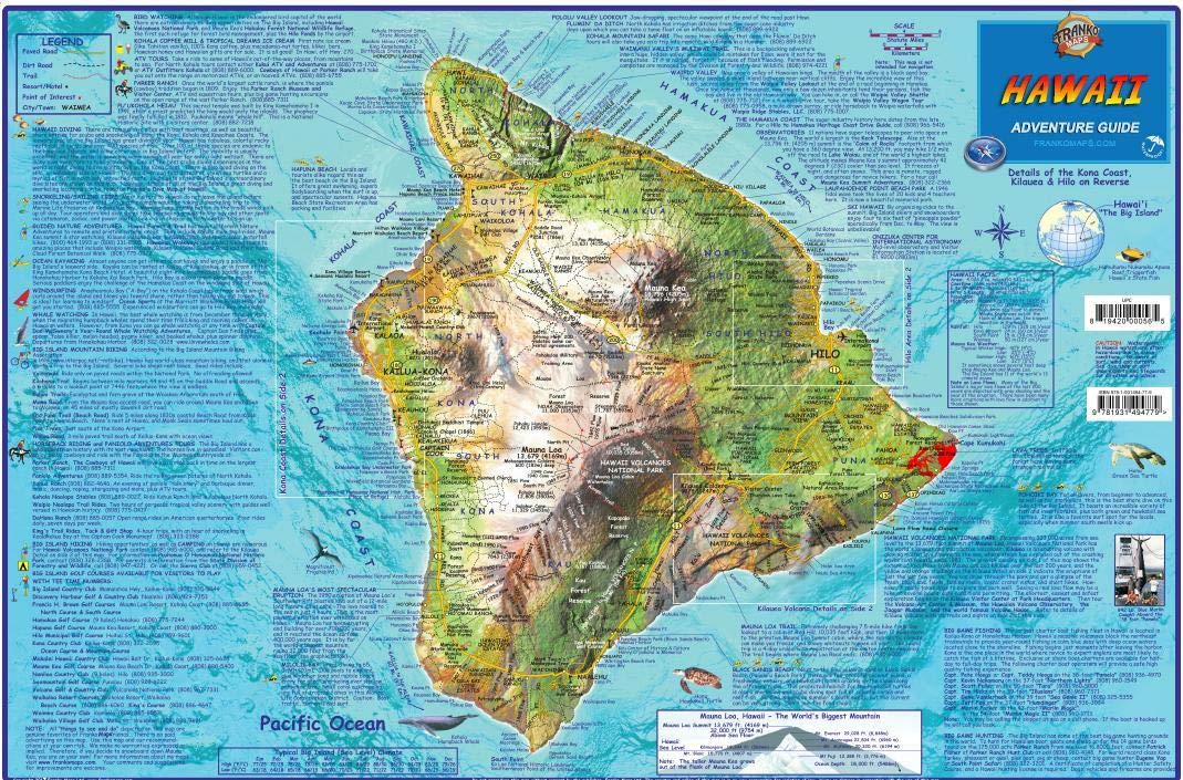 Hawaii The Big Island Adventure Guide Franko Maps Waterproof Map