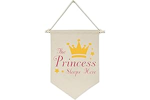 Princess Tiana Room Decor - The Princess Sleeps Here Canvas Hanging Flag Banner