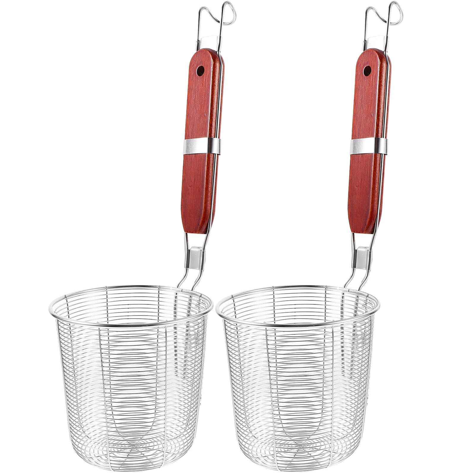 Colino Ragno in Acciaio Inox Manico Legno, 2 Pezzi