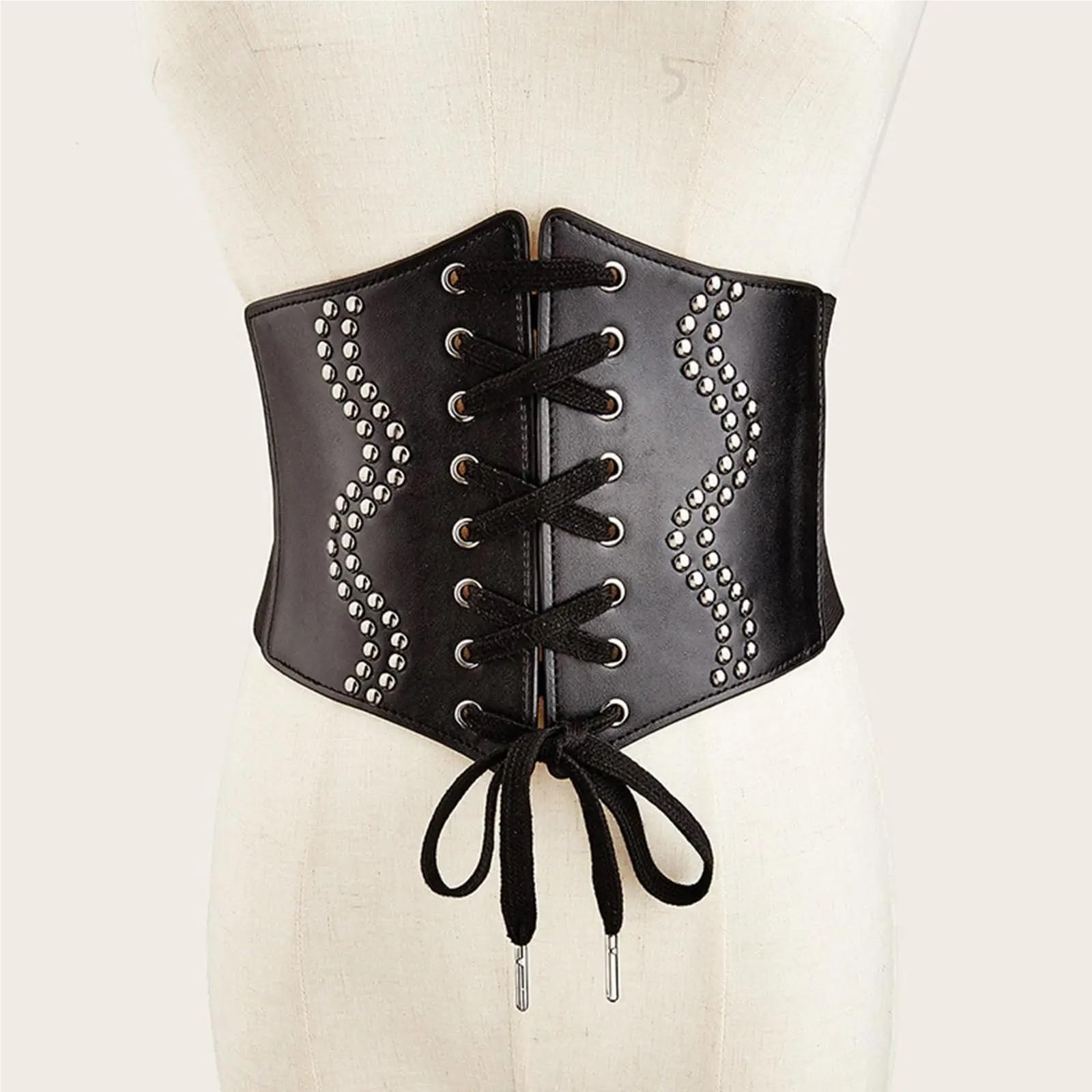 Ceinture for femme, ceinture en cuir PU à lacets, large élastique style corset, accessoire de mode for soirée club Pour Femmes