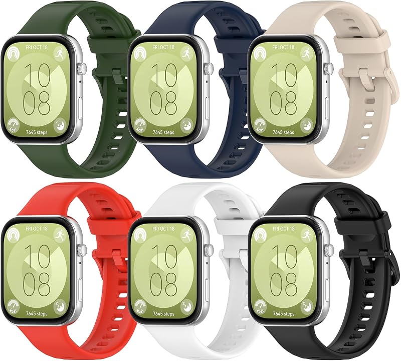 TenCloud 6Pack Band Compatible with Huawei Watch Fit 4 Pro Fit 3 (Not for Watch Fit/Fit2) Smartwatch Accessories