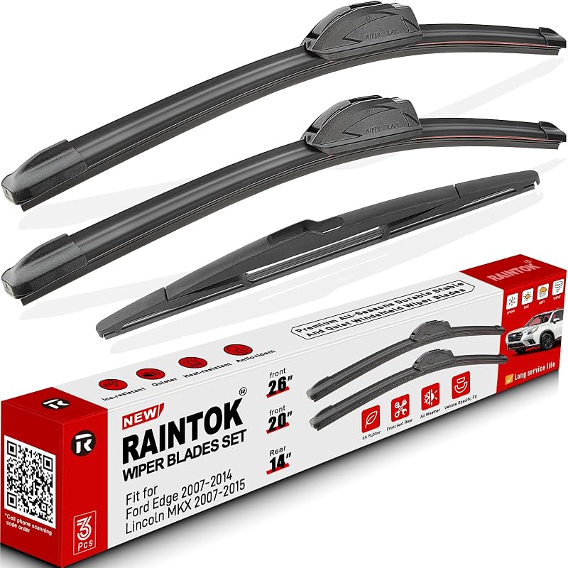 Palhetas do limpador de para-brisa Raintok para Ford Edge e Lincoln MKX – Kit com 3 unidades