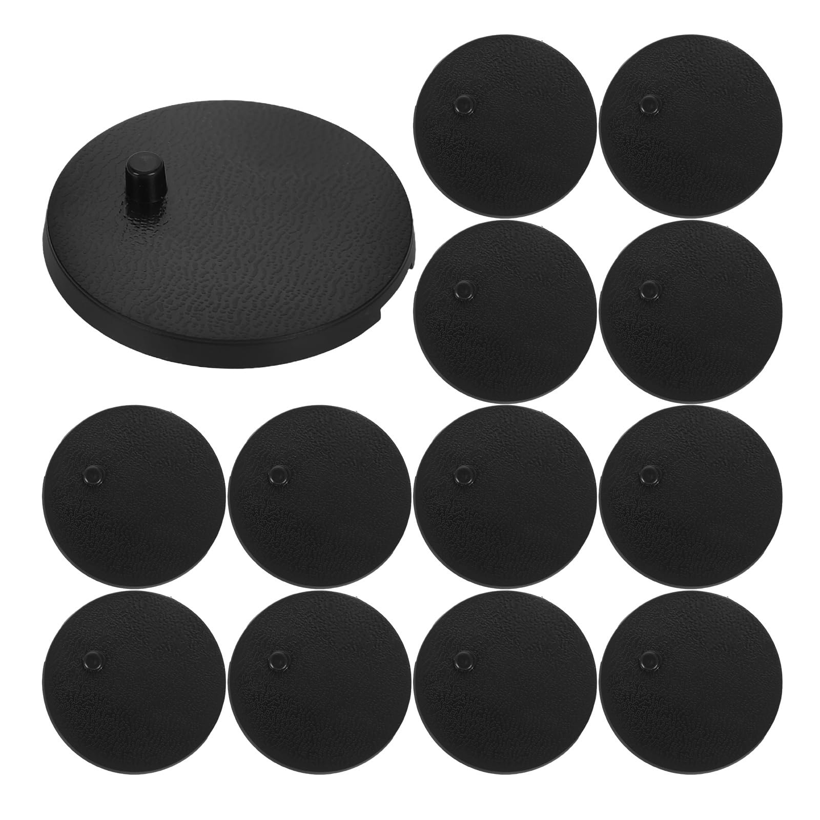 ABOOFAN 40pcs Round Black Figure Stand Base for 6 Inch Action Figures, ABS Plastic Model Display Support Holder with Pegs