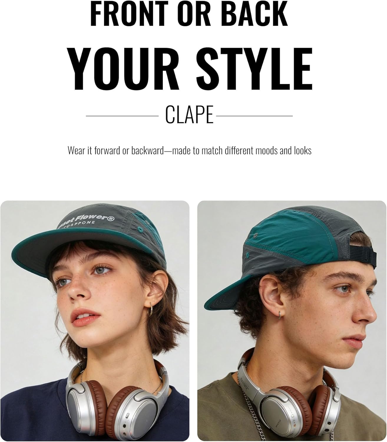 CLAPE 5 Panel Hats for Men Women Lightweight Quick-Drying Vintage Camper Hat Flat Bill Baseball Cap Running Hat - Image 5