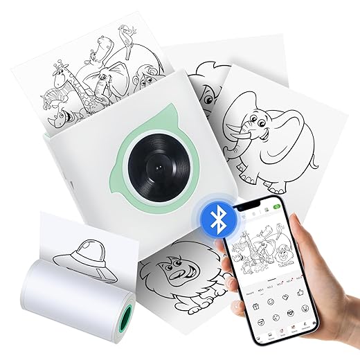 Bisofice L8 Mini Drucker, Mini Fotodrucker Für Smartphone, Mobiler Fotodrucker, Mini Fotodrucker Thermodrucker Für Foto, Lernhilfe, Journal, Notizen, Liste, Meno, Kompatibel Mit Android,iOS