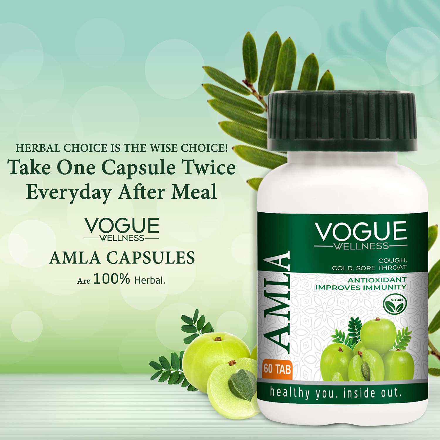 Vogue Wellness Amla Tablets Pure Herbs Antioxidant & Improves Immunity - (60 Tablets) - Image 5 thumbnail