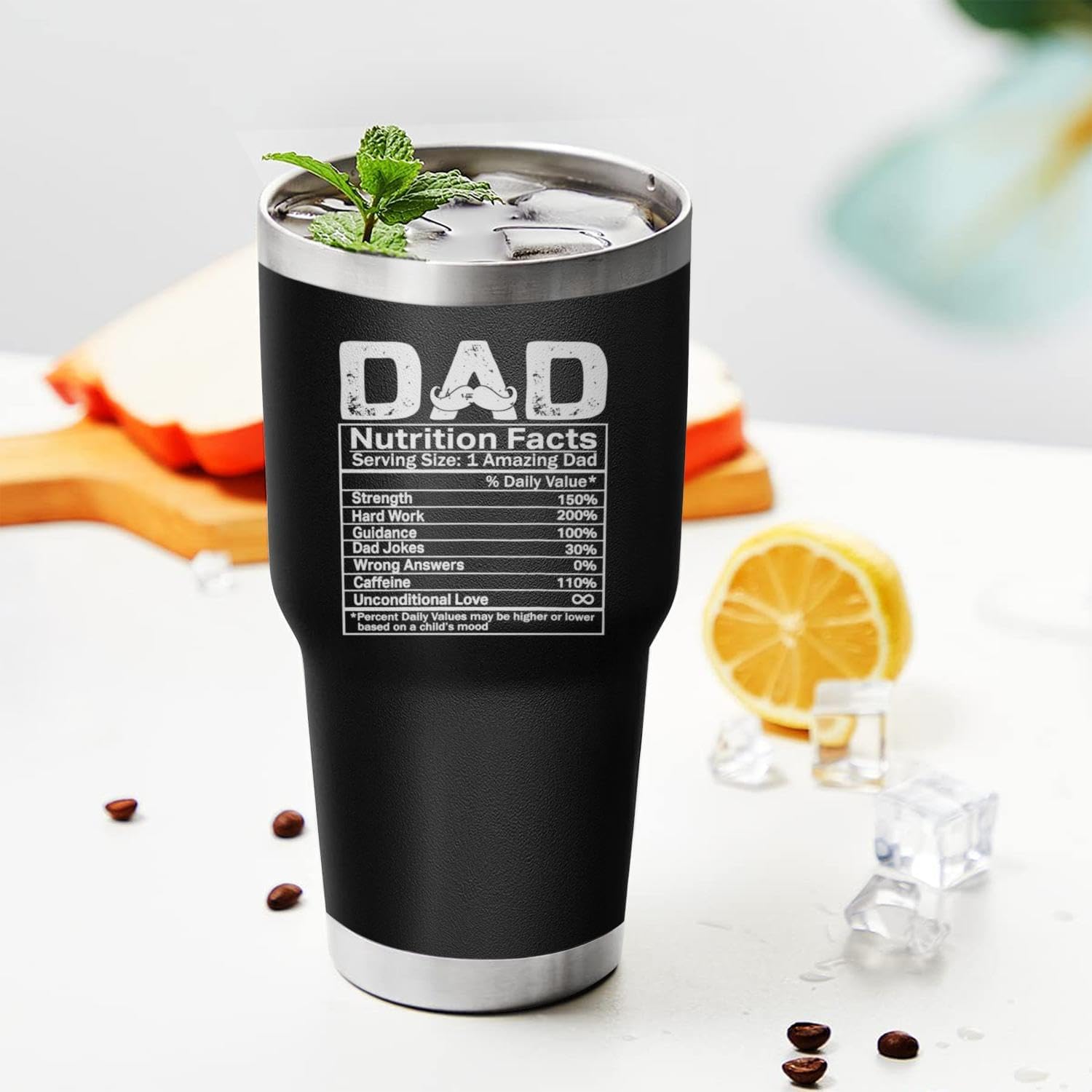 Dad Gifts for Men 30 Oz Stainless Steel Insulated Cup Tumbler Coffee Mug with Lid and Straw Mens Father's Day, Christmas and Birthday Gifts Idea - Image 3