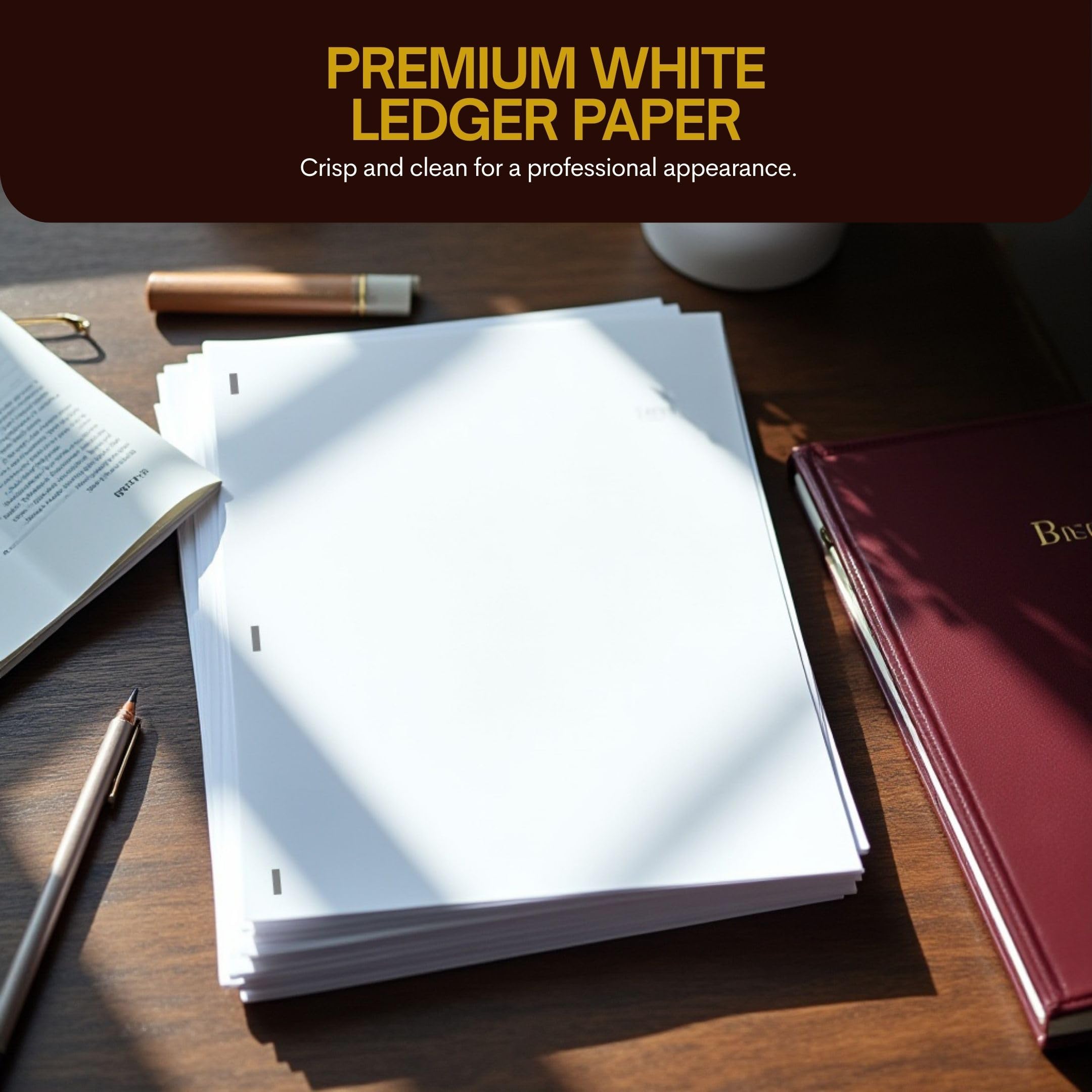 Performore Carnet de minutes de 35,6 x 21,6 cm – Feuilles blanches perforées à 3 trous pour une tenue de dossiers efficace et professionnelle