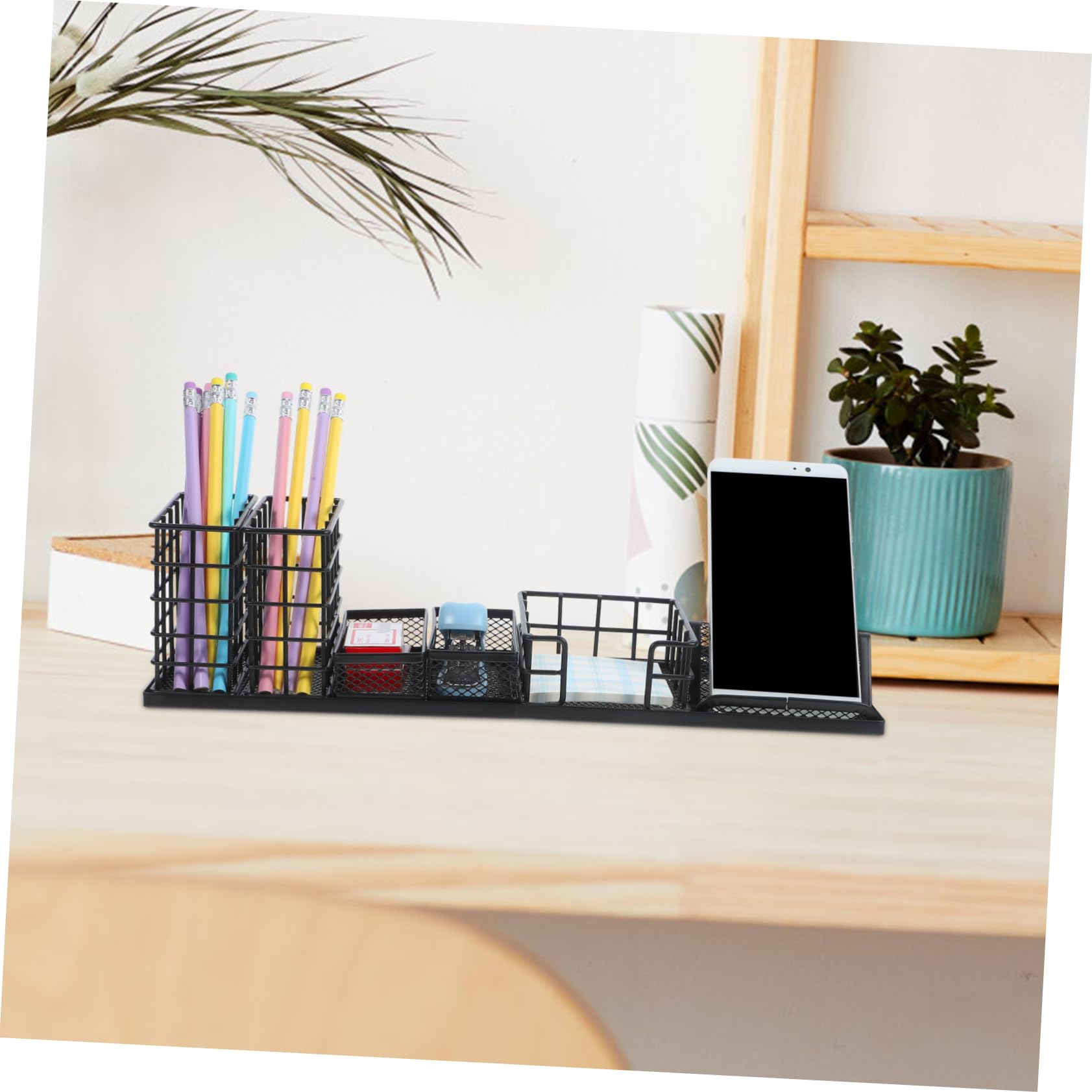 Organizador de Escritorio de Hierro Negro, Set de 7 Piezas