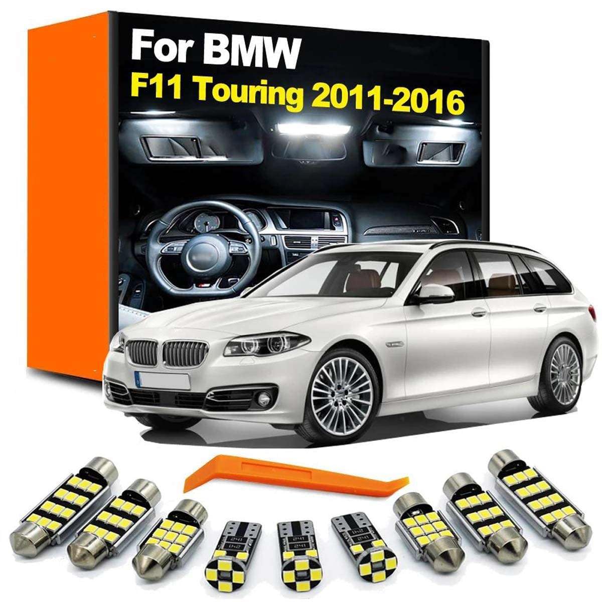 Kit de Luces LED Interiores de 21 Piezas, para BMW Serie 5 F11 Touring 525 528 530 535 2011 2012 2013 2014 2015 2016 Accesorios