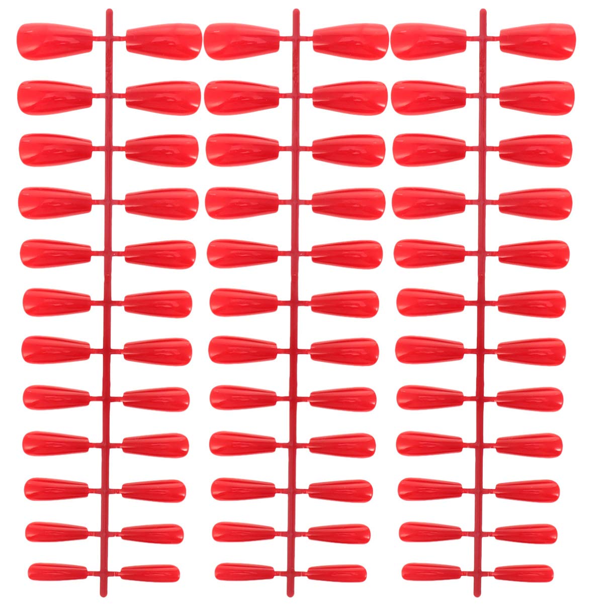 FRCOLOR Coffin Nails Full Cover Matte False Nails French Acrylic Press On Nails for Nail Art Salon or DIY at Home,72pcs (Red)