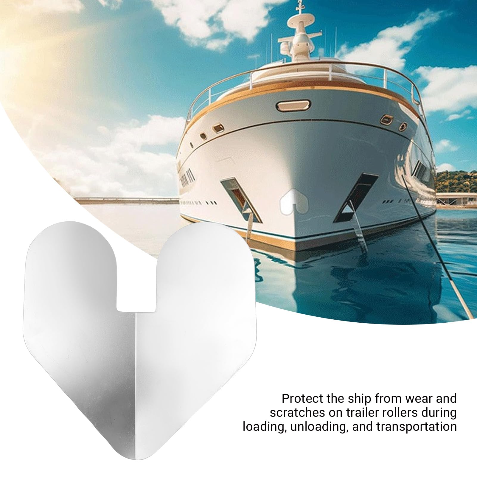 Alomejor Protection d'arc de Bateau 2 Pièces, Protecteur d'arc cranté en Acier Inoxydable avec Autocollant Auto-adhésif pour la Protection de Coque de Bateau de Remorque de