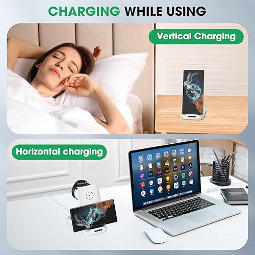 Miniatura 6 de for Samsung Wireless Charger, 3 in 1 Charging Station for Galaxy S23 S22 S21 S20 Ultra FENote 20 10 9Z Flip Fold Series,Galaxy Watch 5 Pro543Active
