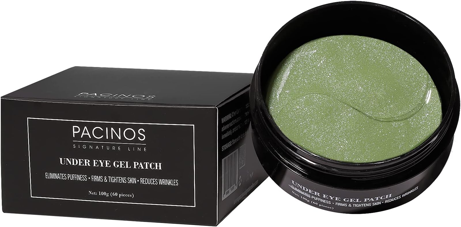 Under Eye Gel Patches - Eliminates Puffiness, Smoothes Wrinkles, Brightens Under Eye Darkness, Firms & Tightens Skin with Vitamin E & B5, Promotes Collagen, Organic, 60 pcs