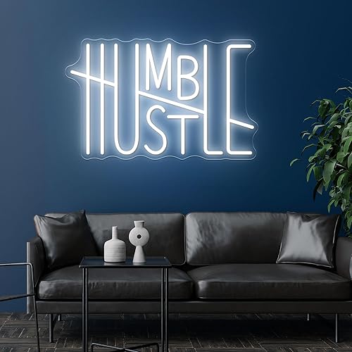 Miniatura 2 de HUSTLE - Letrero de neón con palabras para decoración de pared, letrero de luz LED de neón alimentado por USB, decoración de habitación para niños,