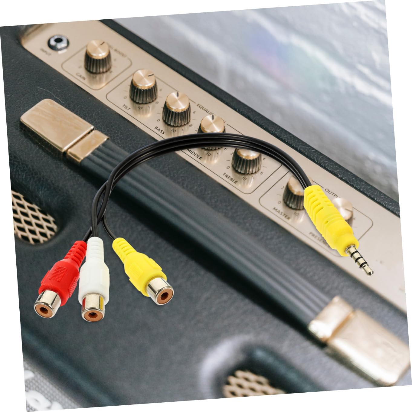 4pcs 3.5mm to 3-Way Composite Female Audio Adapter Cable Splitter Cord for Tv Set-top Box Stereo Audio Connection Household Electronics