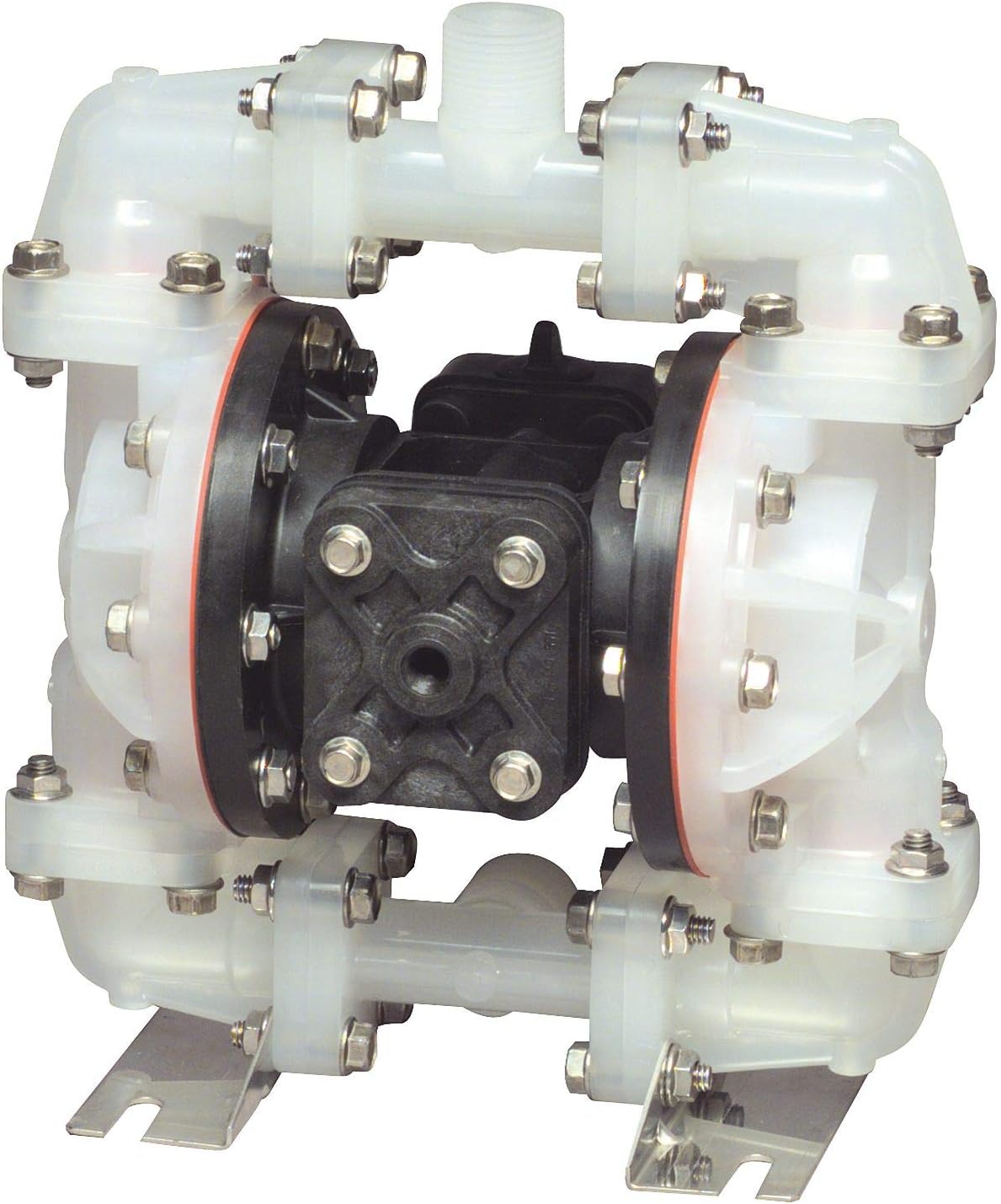 Sandpiper S07B1P1PPNS000. Air-Powered Double-Diaphragm PP Pump, Santoprene; 23 GPM