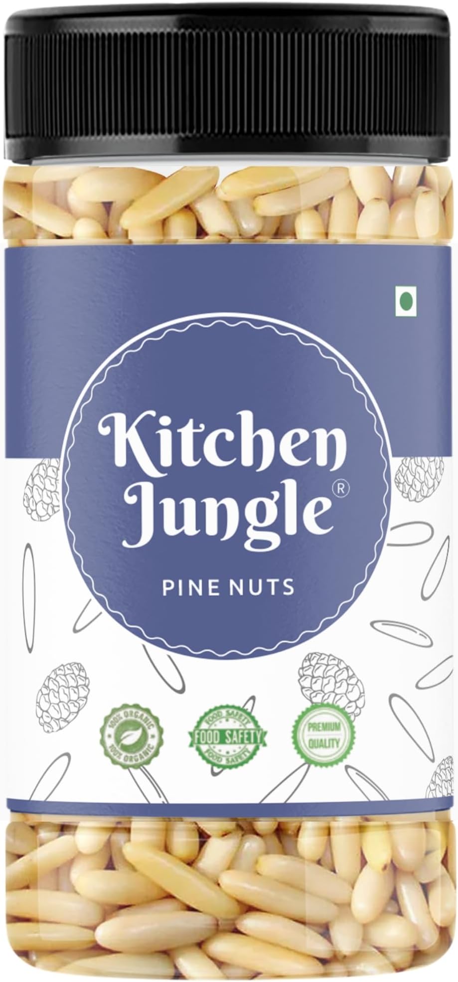 Dried Pine Nuts Without Shell Jar Pack(Lebanon Chilgoza Giri)(100Gm Jar Pack)