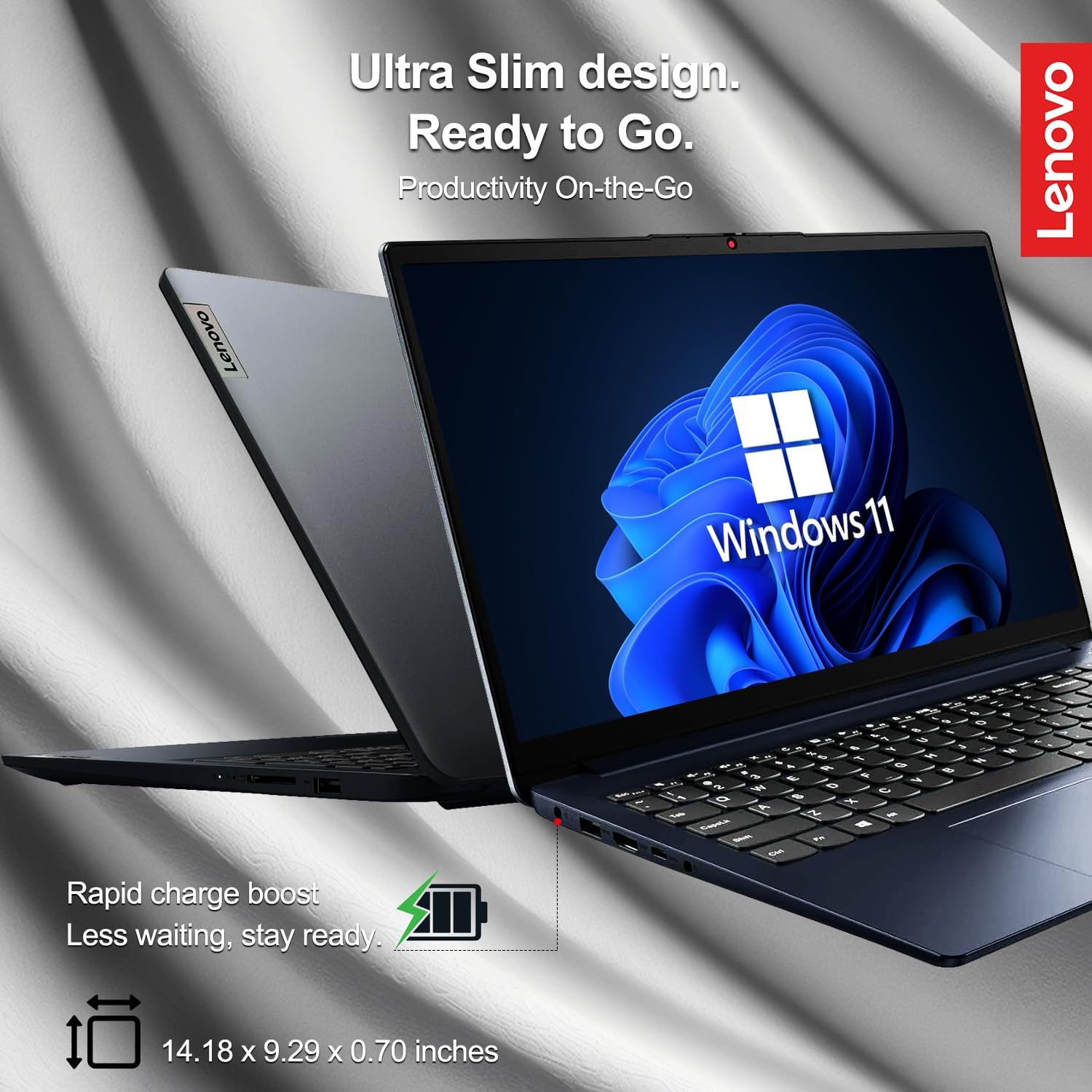 Lenovo IdeaPad Laptop, 15.6" Full HD Touchscreen, 13th Gen Intel Core i5-1335U Processor, 16GB RAM, 1TB Storage (512GB SSD + 500GB External Drive), Wi-Fi 6, Webcam, Windows 11, WOWPC 3-in-1 Bundle