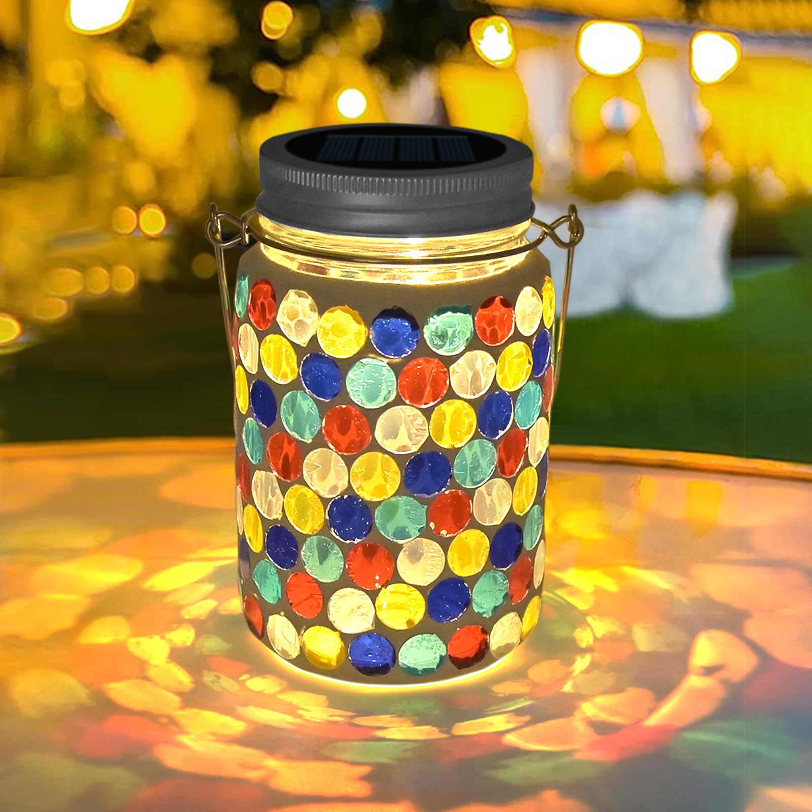 TOTHDATE 1PCS Mosaic Solar Lights Outdoor Garden