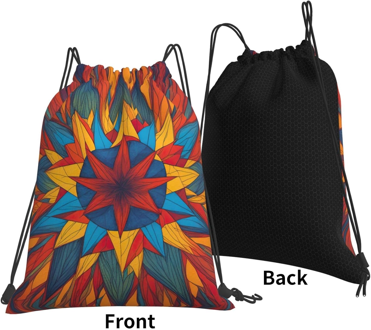 Colorful Star Print Drawstring Backpack Bags Bulk Sports Cinch Sack Gym String Bags String Backpack For Men Women