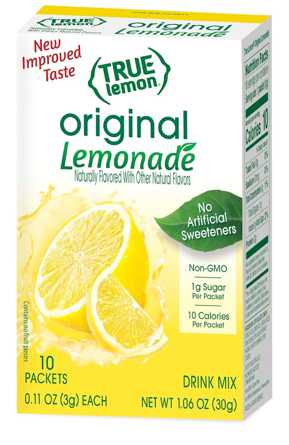True Citrus Lemon lemonade, 1.06 Oz, 10 Count (Pack of 12)