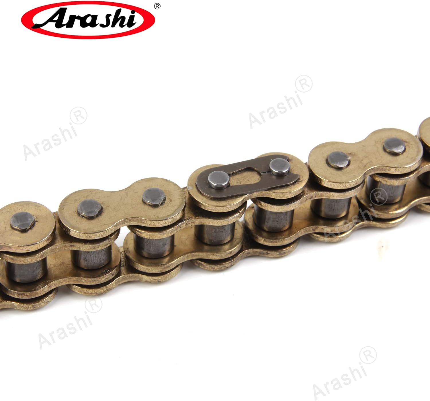 Arashi 530 O-Ring Drive Chain 120 Links with Connecting Master Link for Motorcycle Honda Yamaha Suzuki ATV Dirt Bike 10,000 lbs Tensile/Replacement Parts Accessories Gold