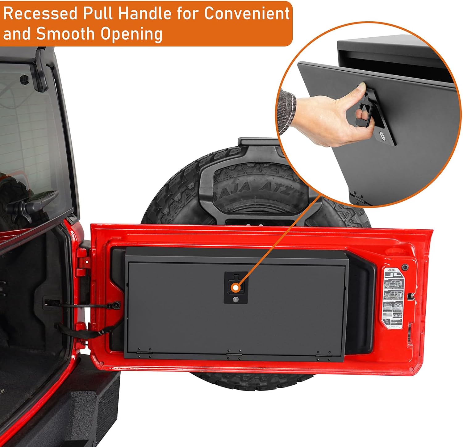 Hooke Road JL Tailgate Storage Lock Box Organizer w/Keys for 2018-2026 Jeep Wrangler JL & Unlimited 2/4 Doors