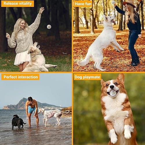 Miniatura 6 de Pelotas para perros de juguete para masticadores agresivos, bolas flotantes indestructibles y duraderas para que los perros busquen, bola de goma