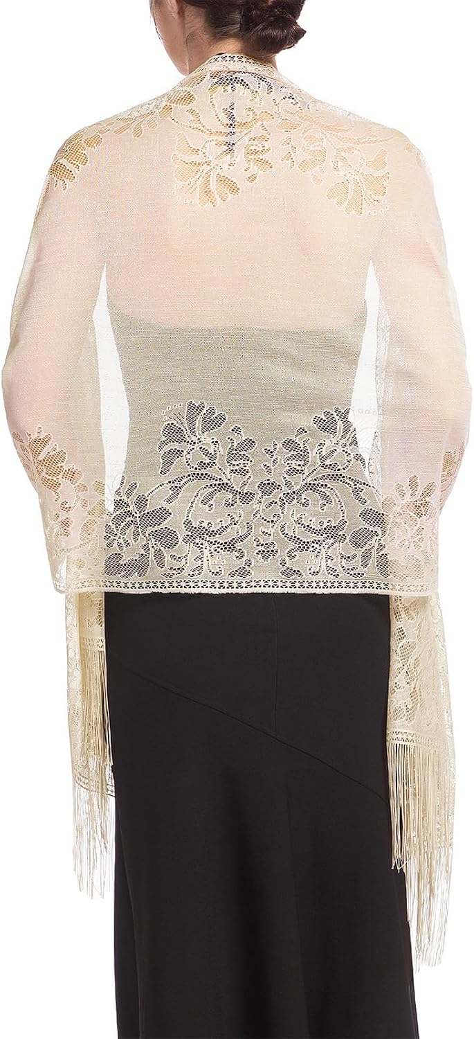 American Trends Shawls for Women, Pashmina Silk Feeling Scarf Wrap image 4