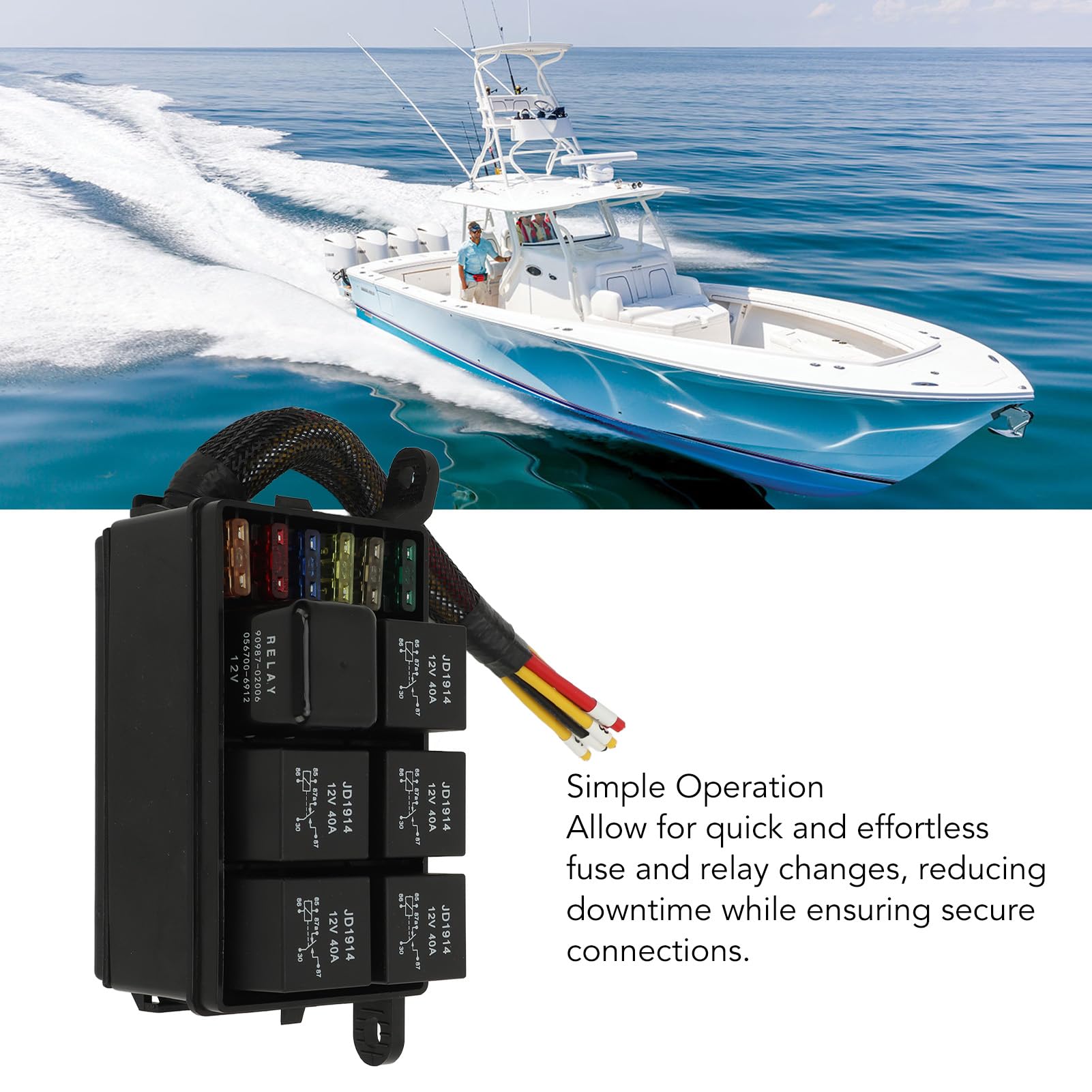12V Linear Actuator Relay Box Kit - Control Boat Hatch, Engine Cover Speed Up/Slow Down