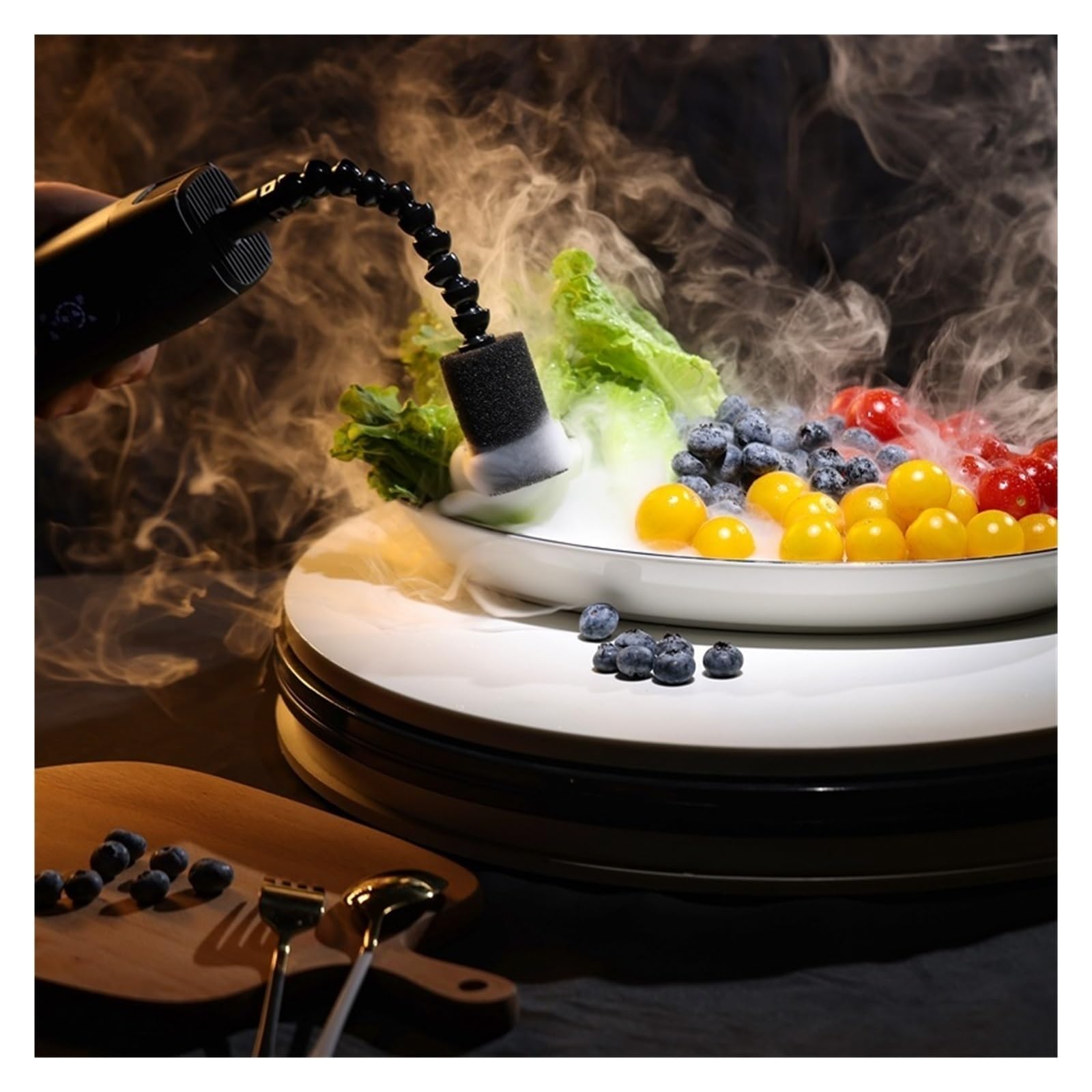 Máquina De Humo Portátil 40 W Con Hielo Seco For Fotografía Alimentos, Retratos, Cine Y Vídeo. Control Inalámbrico 10 M Ahorro EnergéTico Potente