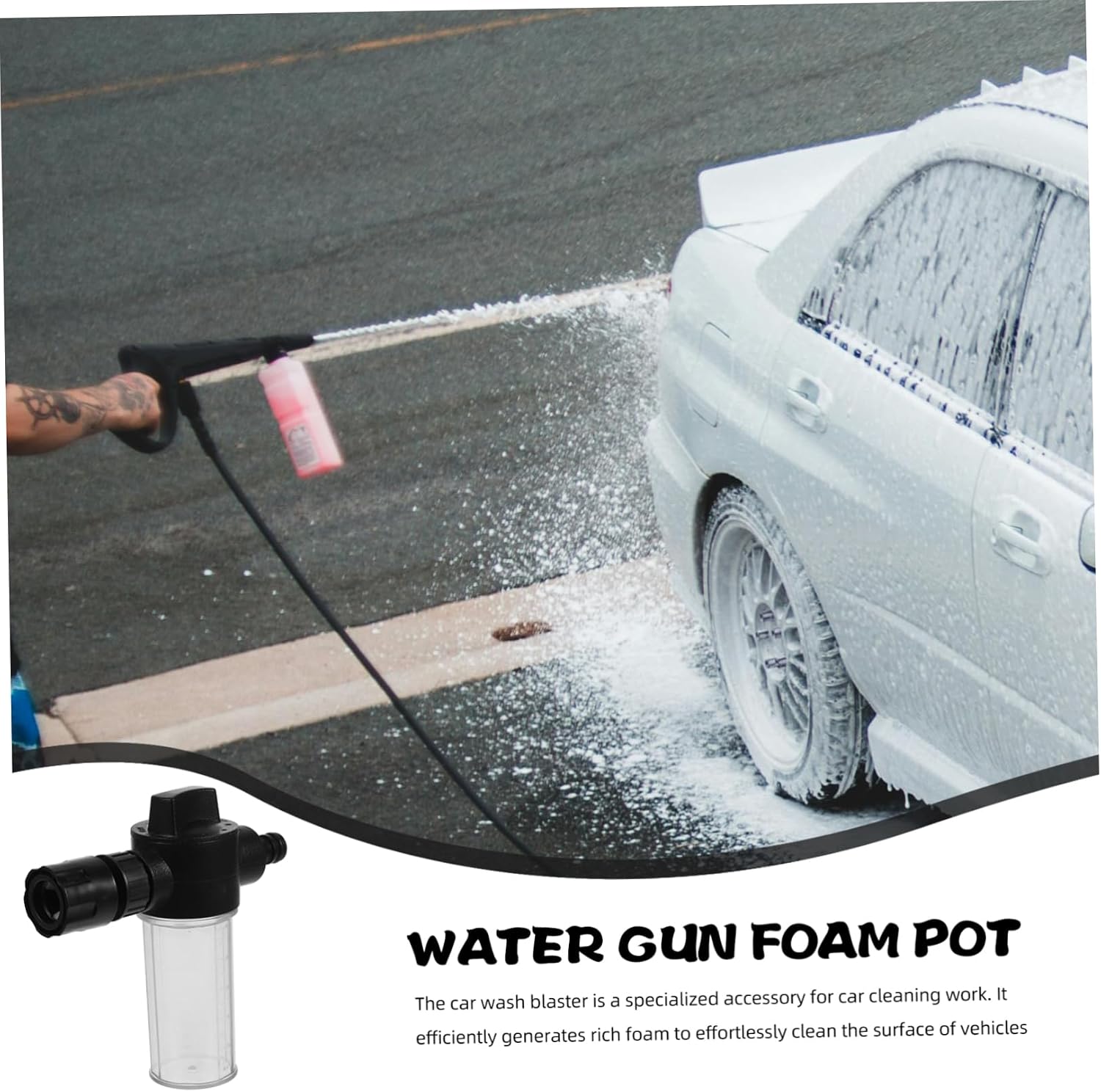 Car Washing Foam Sprayer Connector Plastic Black for Vehicle Wash